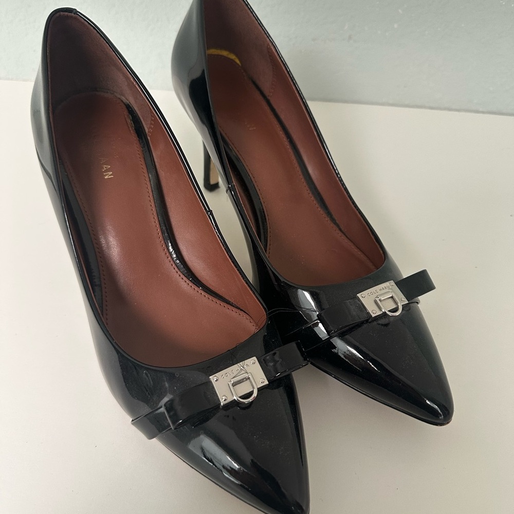 Cole Haan Black Heels with Silver Detail
